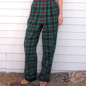 Pendleton Green Plaid Pants Wool Lind Holiday 30W